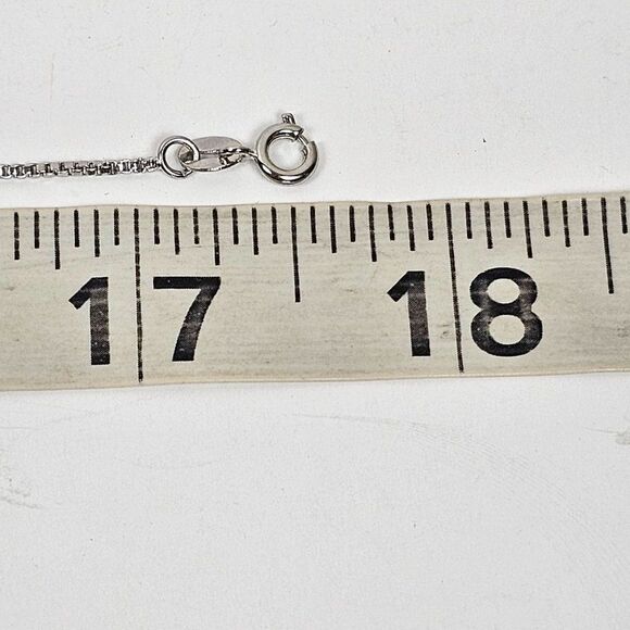 S 925 Sterling Silver Cubic Zirconia Drop Pendant Box Chain Necklace Cat Mouse - Picture 13 of 15